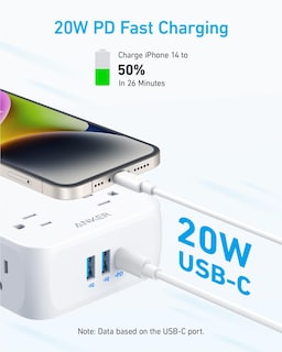 Foto 3 | Protector Contra Sobretensiones Power Strip Anker, 8 Salidas, 2 Usb A, 1 Usb C - Venta Internacional.