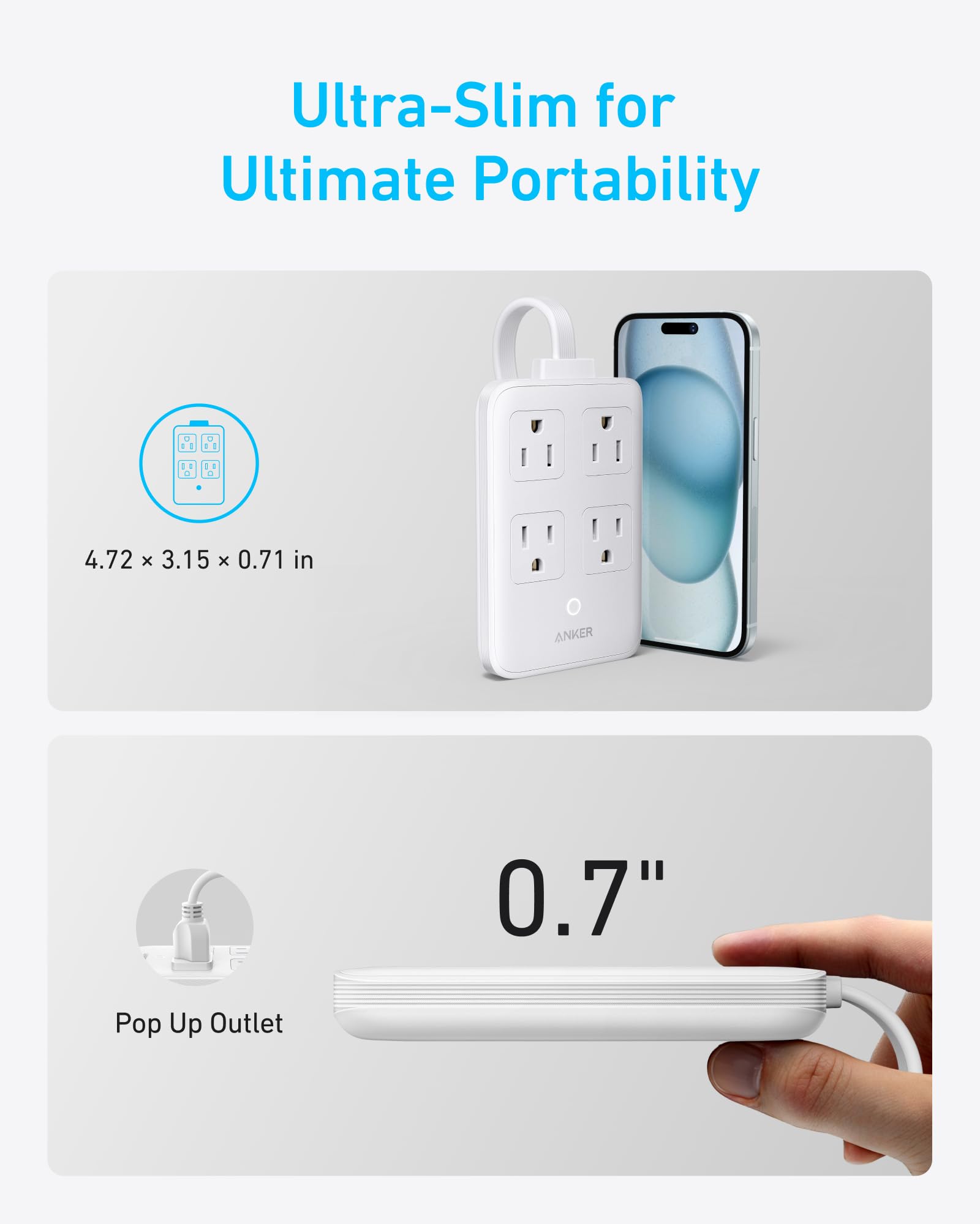Foto 4 pulgar | Estación De Carga Anker Power Strip Usb-c 8 En 1 De 20 W, Cable De 5 Pies - Venta Internacional.