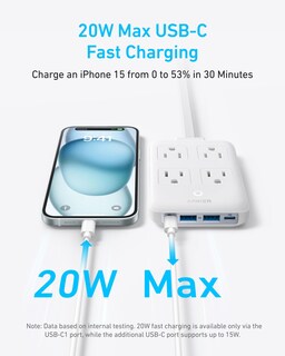 Foto 5 | Estación De Carga Anker Power Strip Usb-c 8 En 1 De 20 W, Cable De 5 Pies - Venta Internacional.