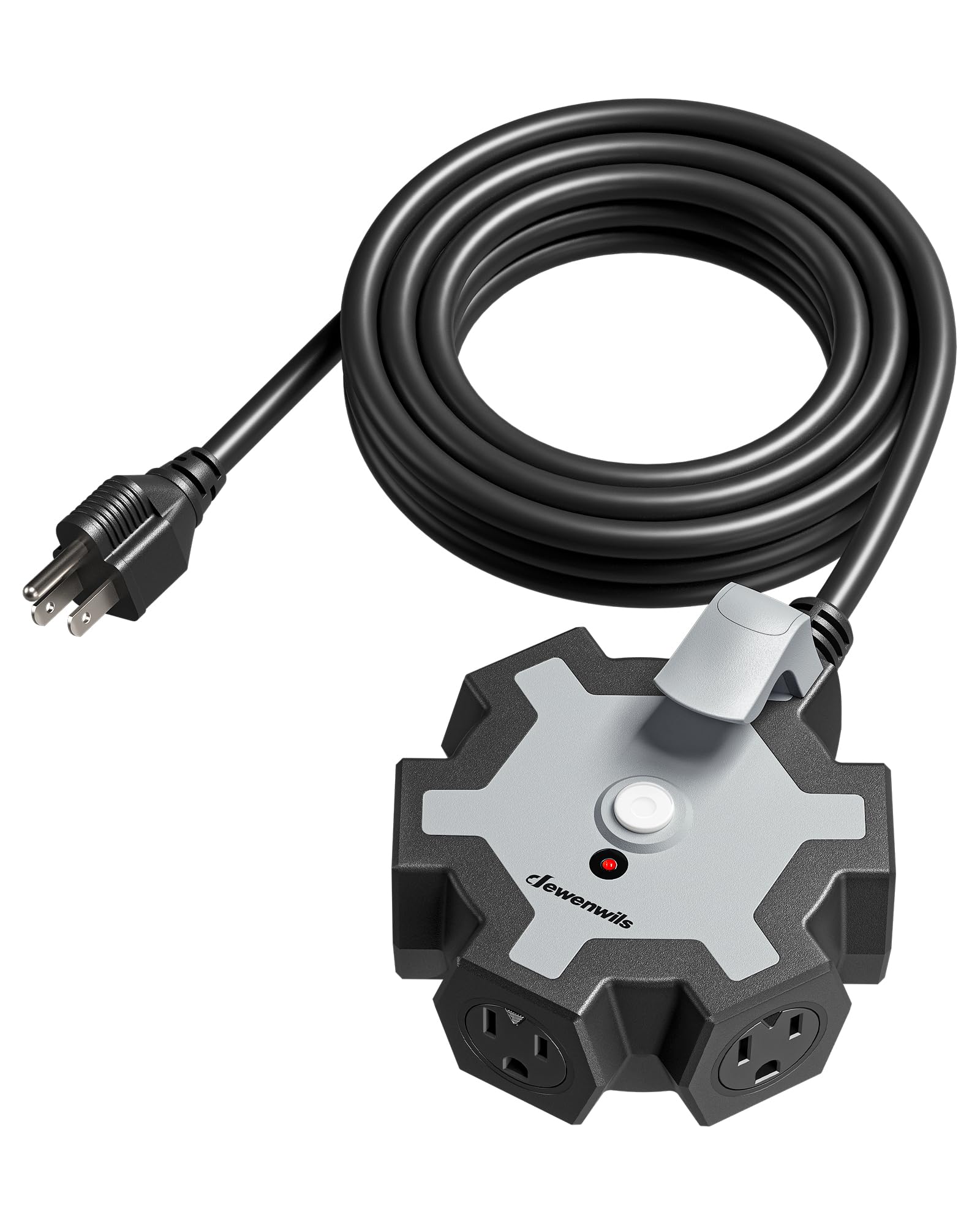 Power Strip Dewenwils Industrial De 5 Salidas, 15 Pies Con Interruptor De 15 A - Venta Internacional.