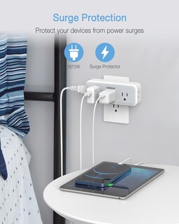 Foto 4 | Extensor De Enchufe Múltiple, Protector Contra Sobretensiones Tessan, 5 Enchufes - Venta Internacional.