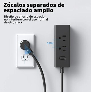 Foto 4 | Regleta Xtellar Premium Con 6 Tomas, 2 Usb Y 1 Tipo C - Protección Máxima Y Carga Rápida - Ideal Para La Ofici