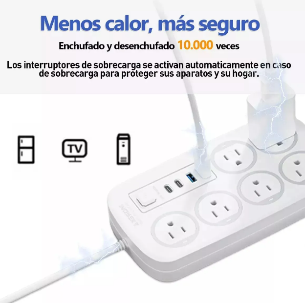 Foto 4 pulgar | Xtellar Regulador Multicontactos Lujo Con 6 Tomas, 4 Usb - Seguridad Y Eficiencia Para Tus Dispositivos Electrónicos