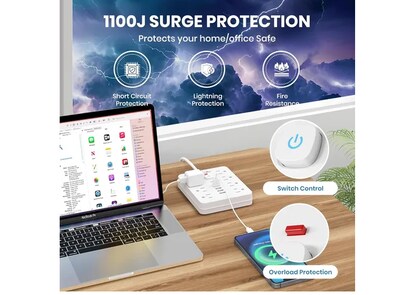 Foto 5 | Xtellar, Regulador De Alta Potencia Con 11 Salidas, 4 Usb, 2 Tipo C Y Cable De 3 Metros Para Máxima Conectividad