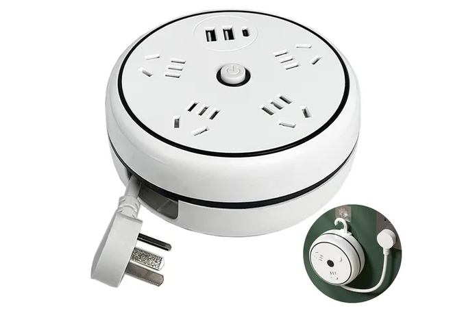 Foto 2 pulgar | Xtellar Multicontactos Retráctil De Viaje Con 4 Tomas Y 2 Puertos Usb