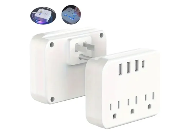 Xtellar Adaptador Multicontactos Premium Con 4 Enchufes Y 4 Puertos Usb