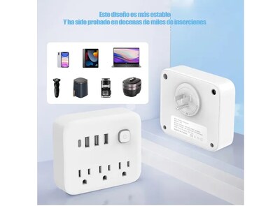 Foto 3 | Xtellar Adaptador Multicontactos Premium Con 4 Enchufes Y 4 Puertos Usb