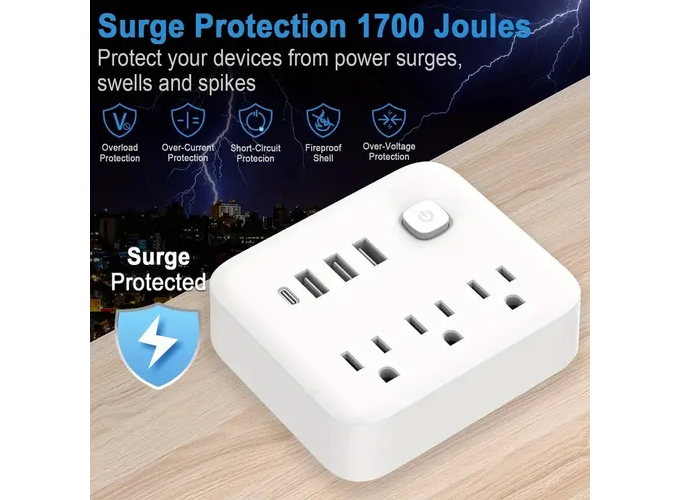 Foto 5 pulgar | Xtellar Adaptador Multicontactos Premium Con 4 Enchufes Y 4 Puertos Usb
