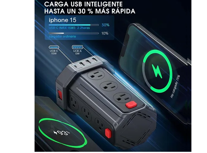 Foto 5 | Xtellar Torre Multicontacto Premium Estación De Carga Con 16 Puertos, Usb Y Ac, 5m
