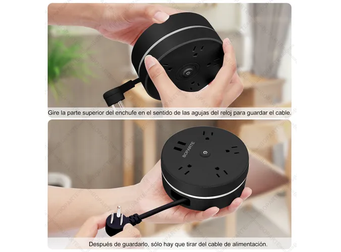 Foto 5 pulgar | Xtellar Regleta Ultramoderna Cargador Multifuncional, 4 Salidas Y 3 Puertos Usb Alta Velocidad, Negro