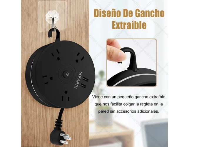 Foto 6 pulgar | Xtellar Regleta Ultramoderna Cargador Multifuncional, 4 Salidas Y 3 Puertos Usb Alta Velocidad, Negro