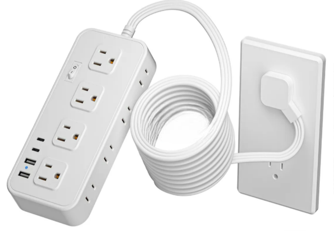 Xtellar Multicontactos - Extensiones Elegantes Con 4 Salidas, 3 Puertos Usb, 1 Tipo-c, Cable De 5m