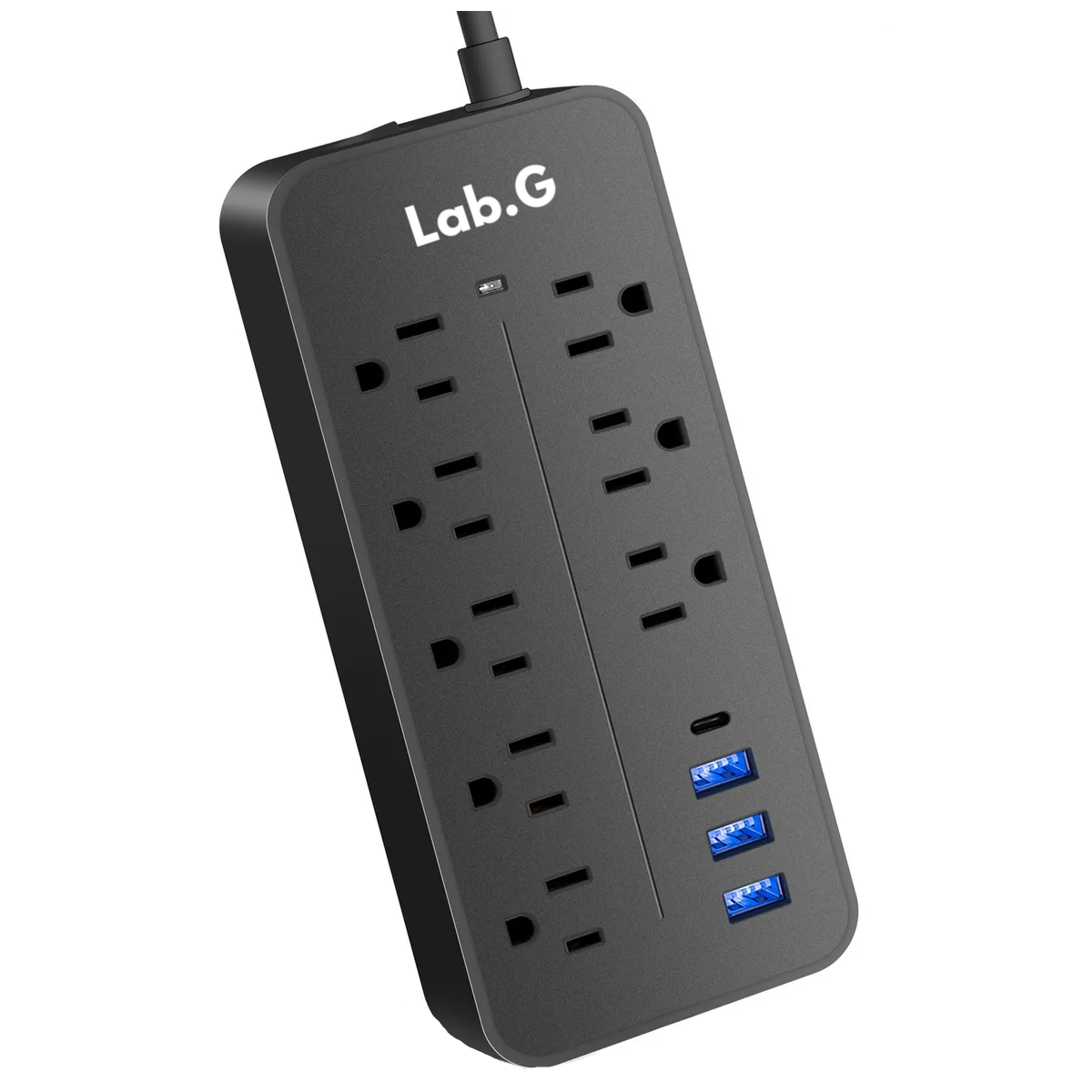 Regleta Cargador Multicontactos Con 8 Salidas 3 Usb 1 Tipo C Lab.g Negro