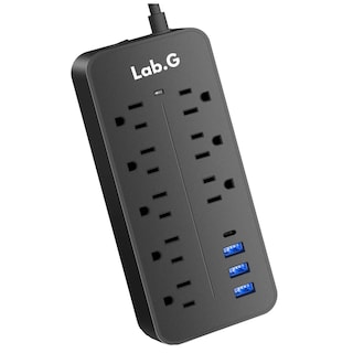 Foto 1 | Regleta Cargador Multicontactos Con 8 Salidas 3 Usb 1 Tipo C Lab.g Negro