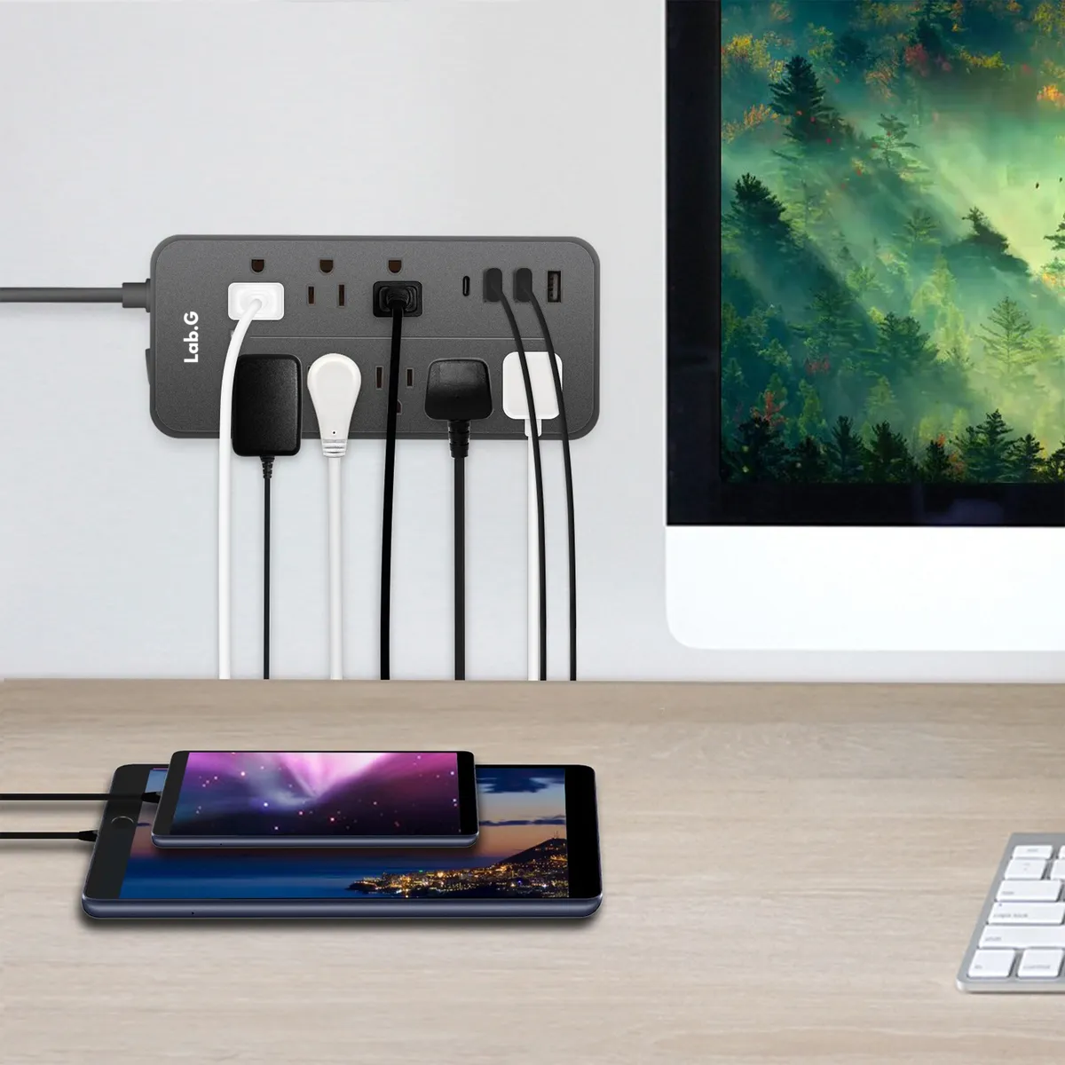 Foto 5 | Regleta Cargador Multicontactos Con 8 Salidas 3 Usb 1 Tipo C Lab.g Negro
