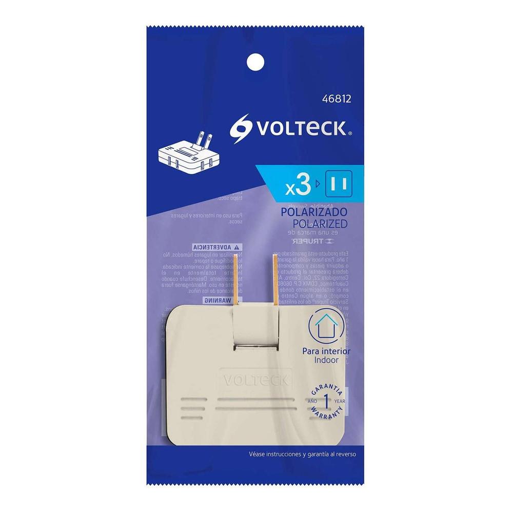 Multicontacto Triple Tipo Bisagra Volteck Mul-340