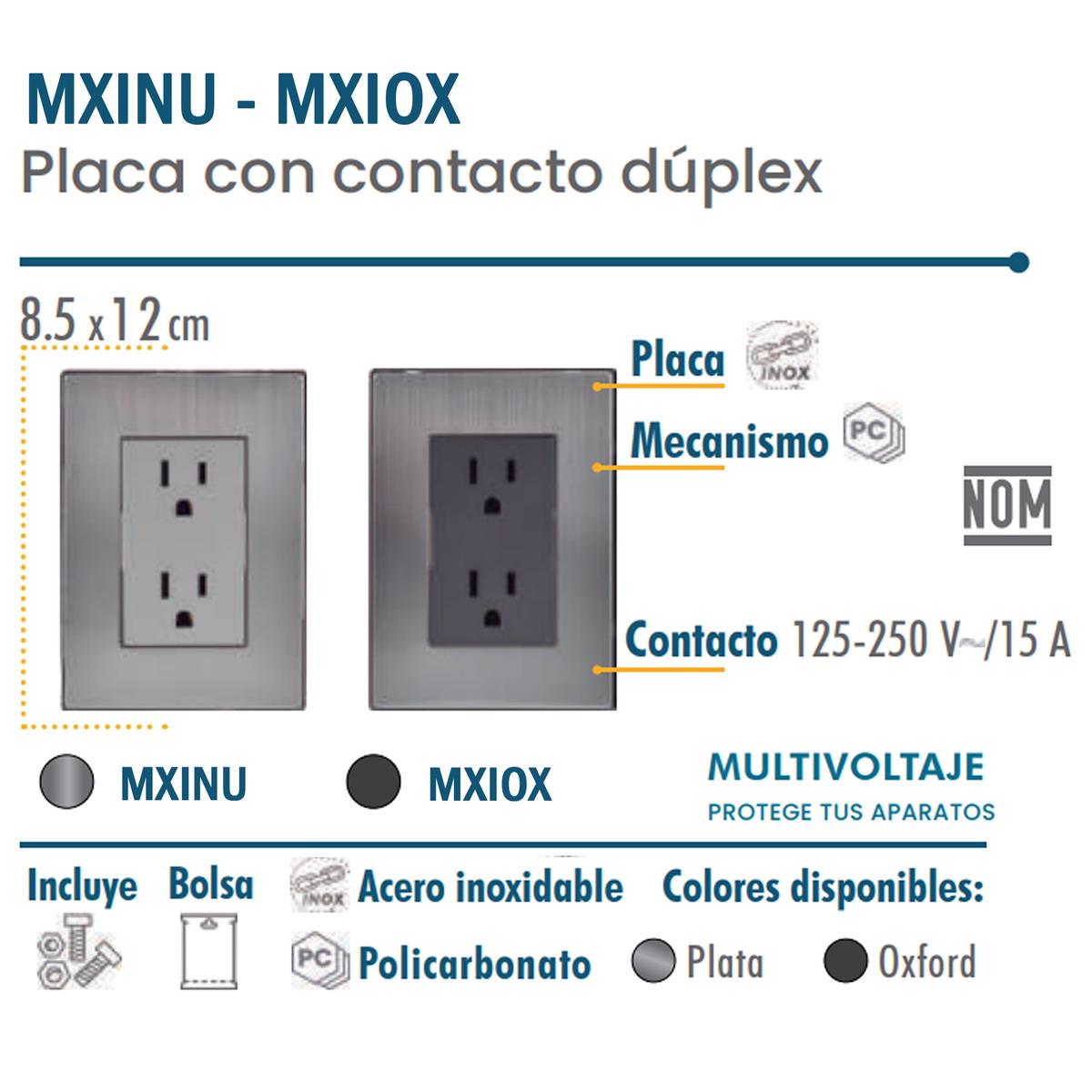 Foto 3 | Toma Corriente Con Placa Ventdepot Mxinu-004 4 Piezas Plateado