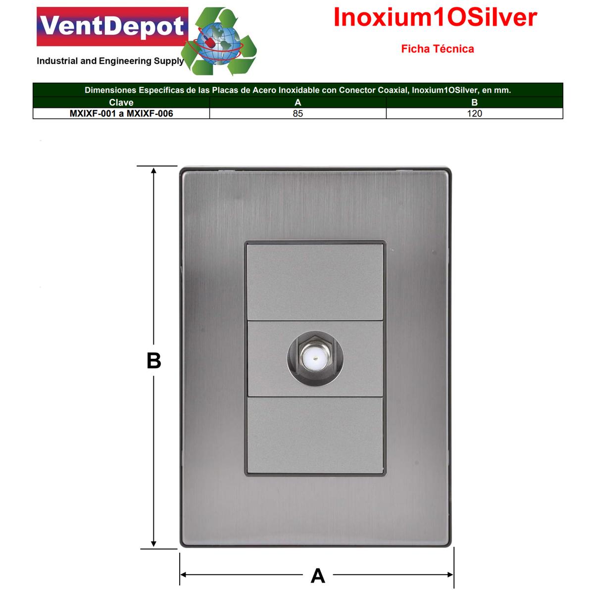 Foto 5 | Conector De Pared Coaxial Ventdepot Mxixf-005 5 Piezas Plateado