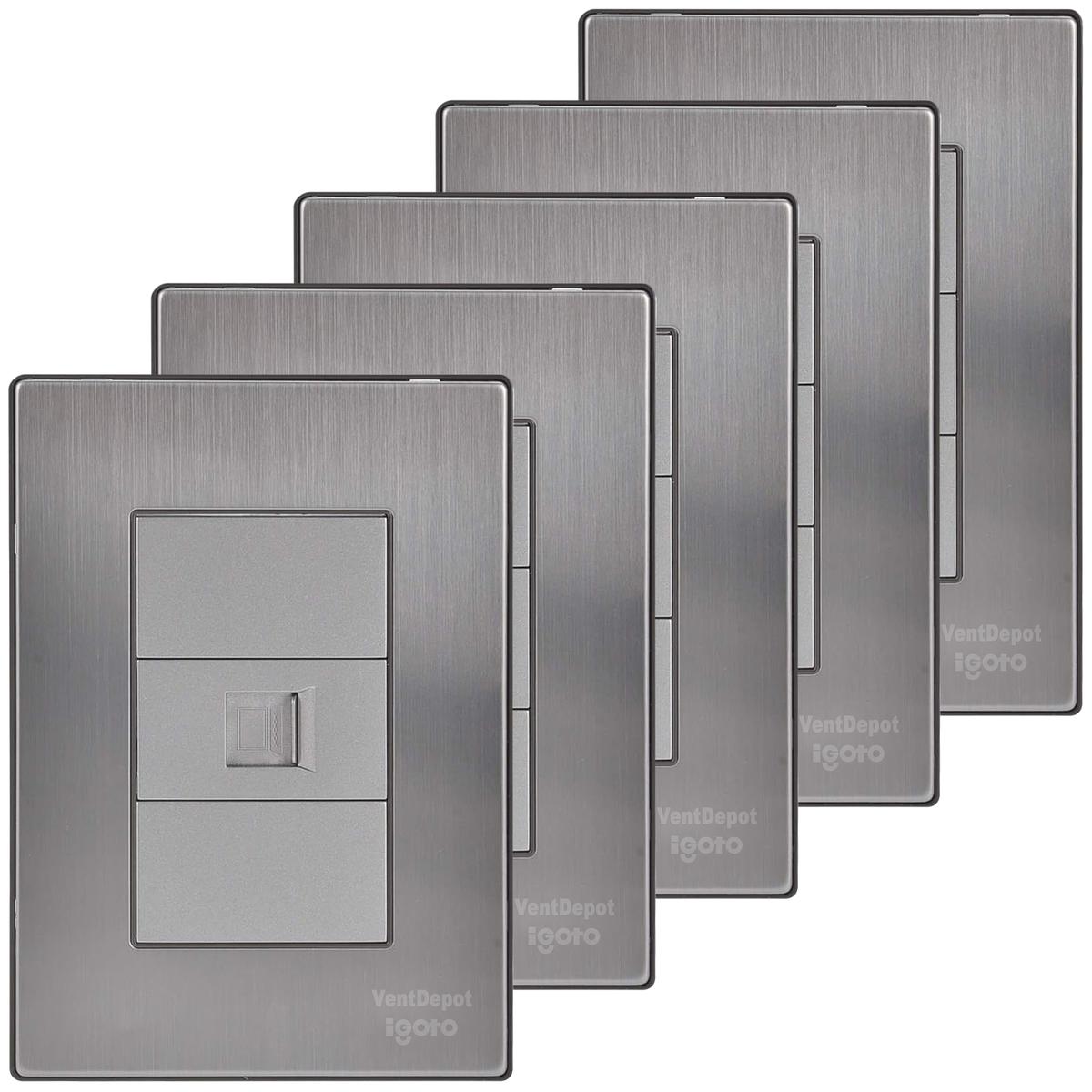 Placa De Pared Armada Ventdepot Mxilr-005 5 Piezas Plateado