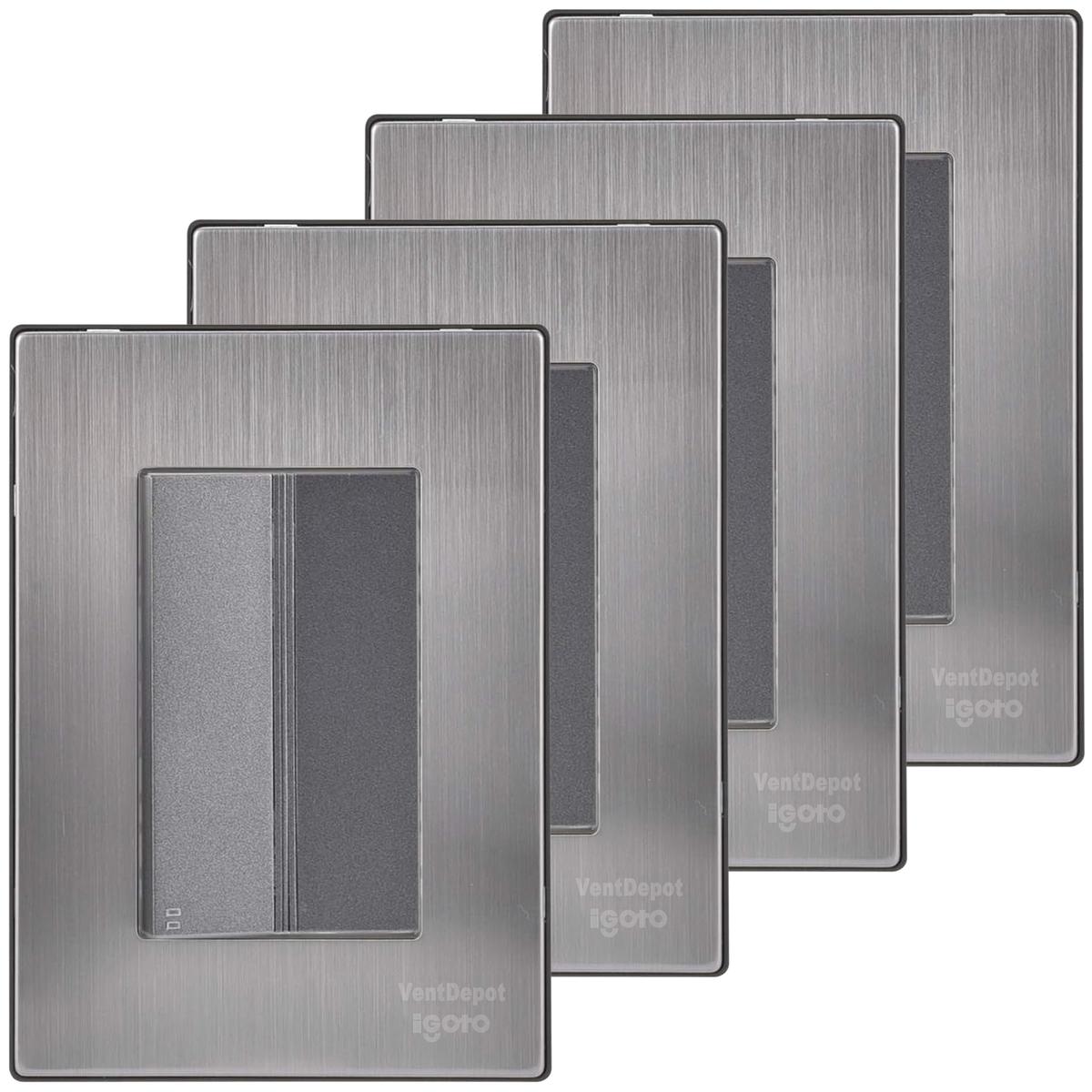 Apagador De Escalera Ventdepot Mxixx-004 4 Piezas Plateado