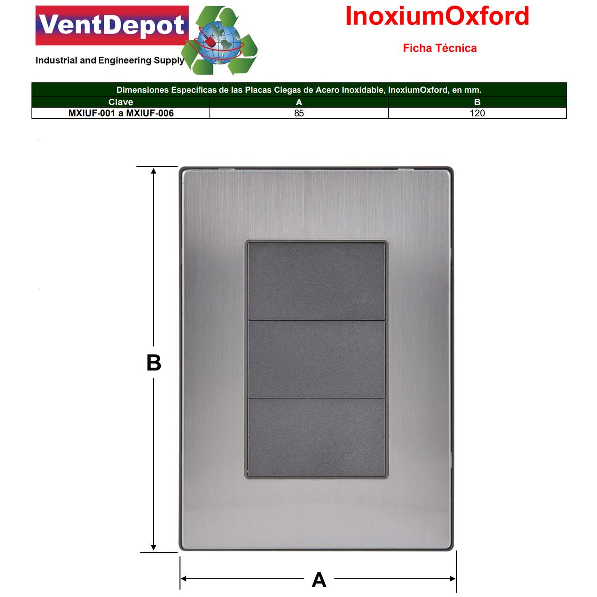 Foto 5 | Placa Ciega Práctica Ventdepot Mxiuf-004 4 Piezas Plateado