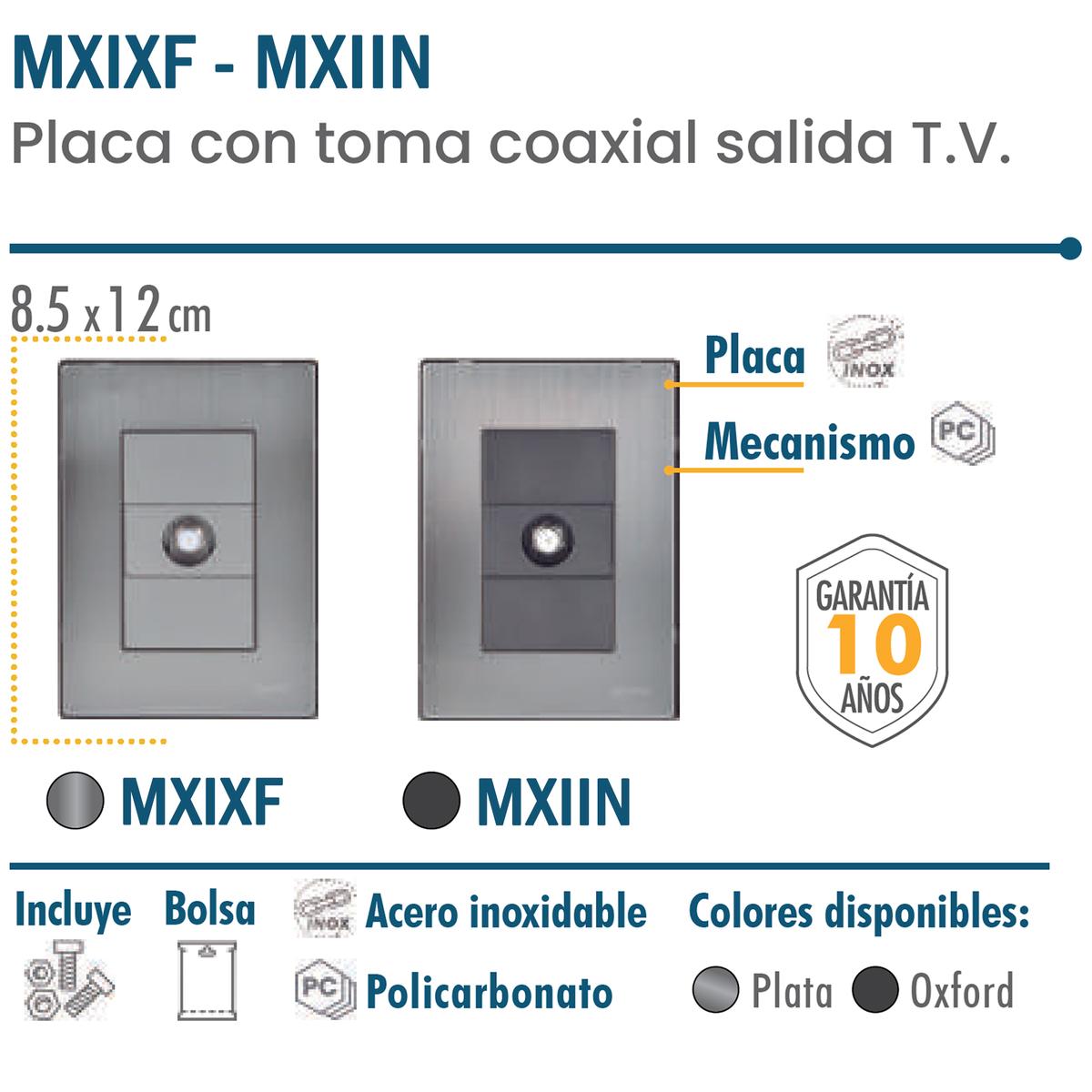 Foto 4 pulgar | Placa De Pared Cable Coaxial Ventdepot Mxiin-002 2 Piezas Plateado