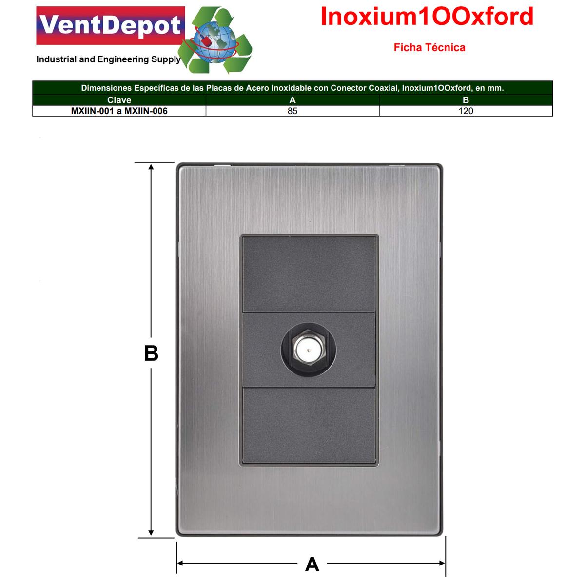 Foto 6 pulgar | Placa De Pared Cable Coaxial Ventdepot Mxiin-002 2 Piezas Plateado