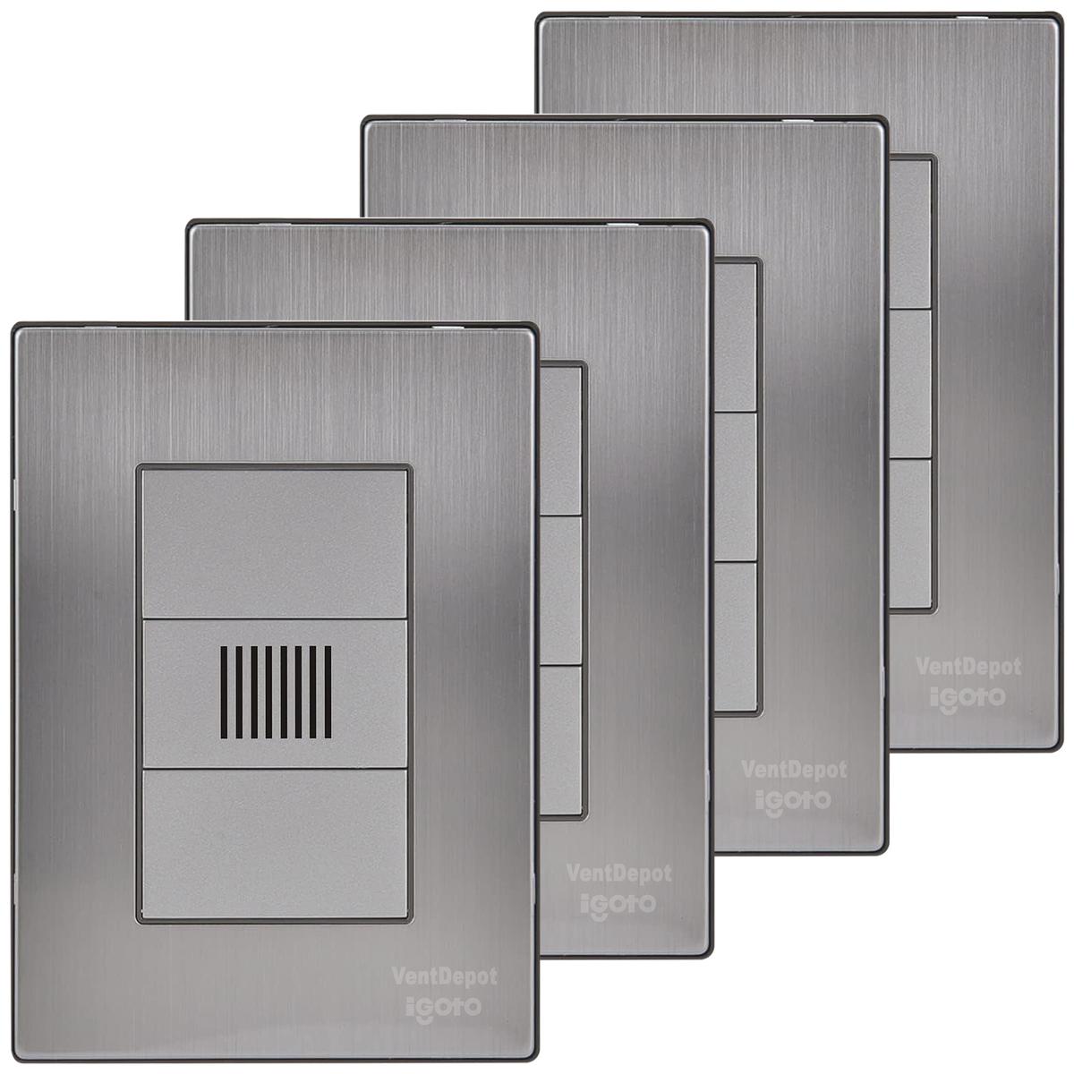 Timbre Placa Acero Inoxidable Ventdepot Mxiuz-004 4 Piezas Plateado