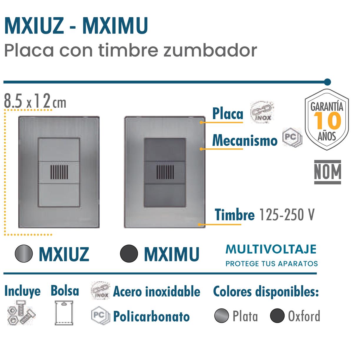 Foto 3 | Timbre Placa Acero Inoxidable Ventdepot Mxiuz-004 4 Piezas Plateado