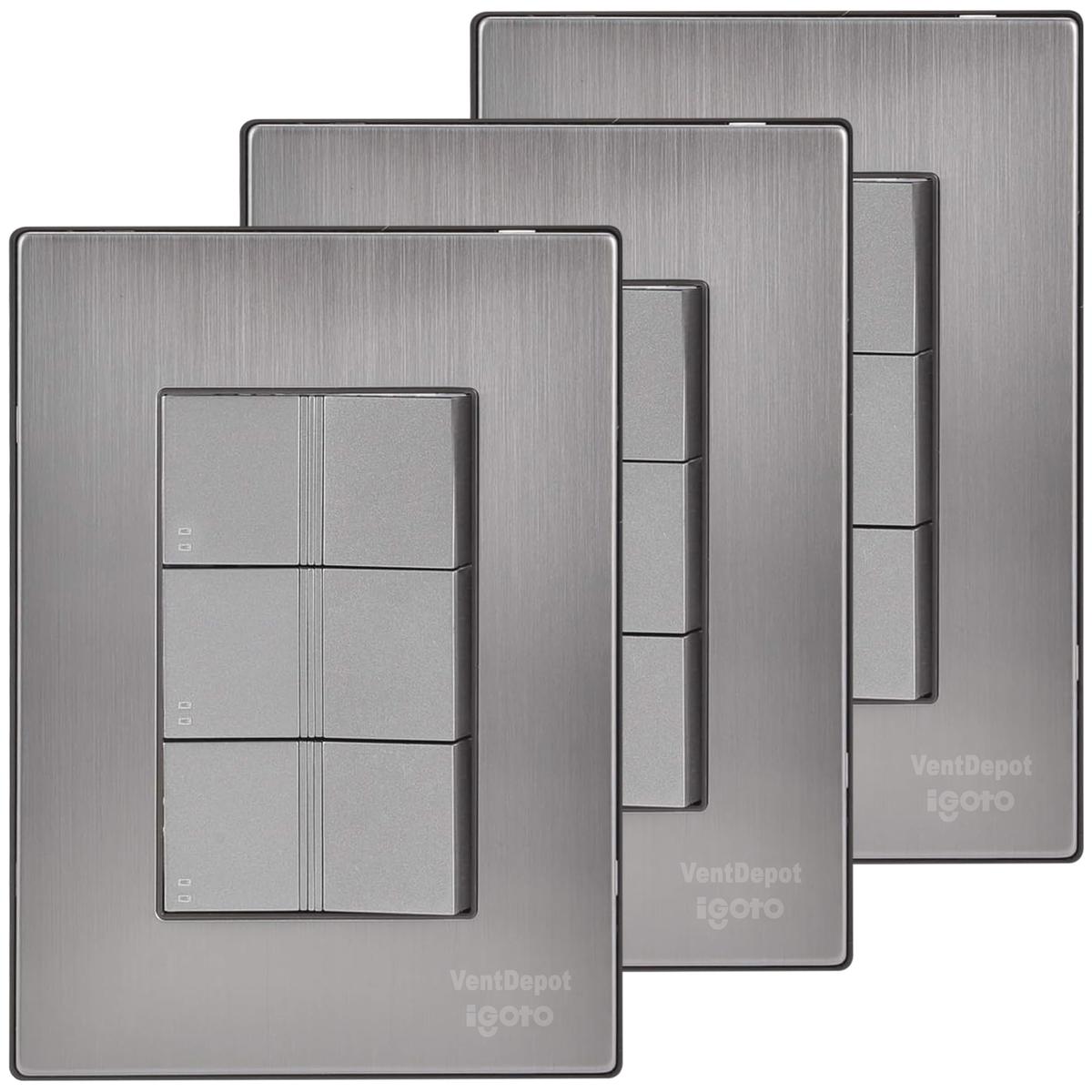 Apagadores Escalera Resistentes Ventdepot Mxiie-003 3 Piezas Plateado