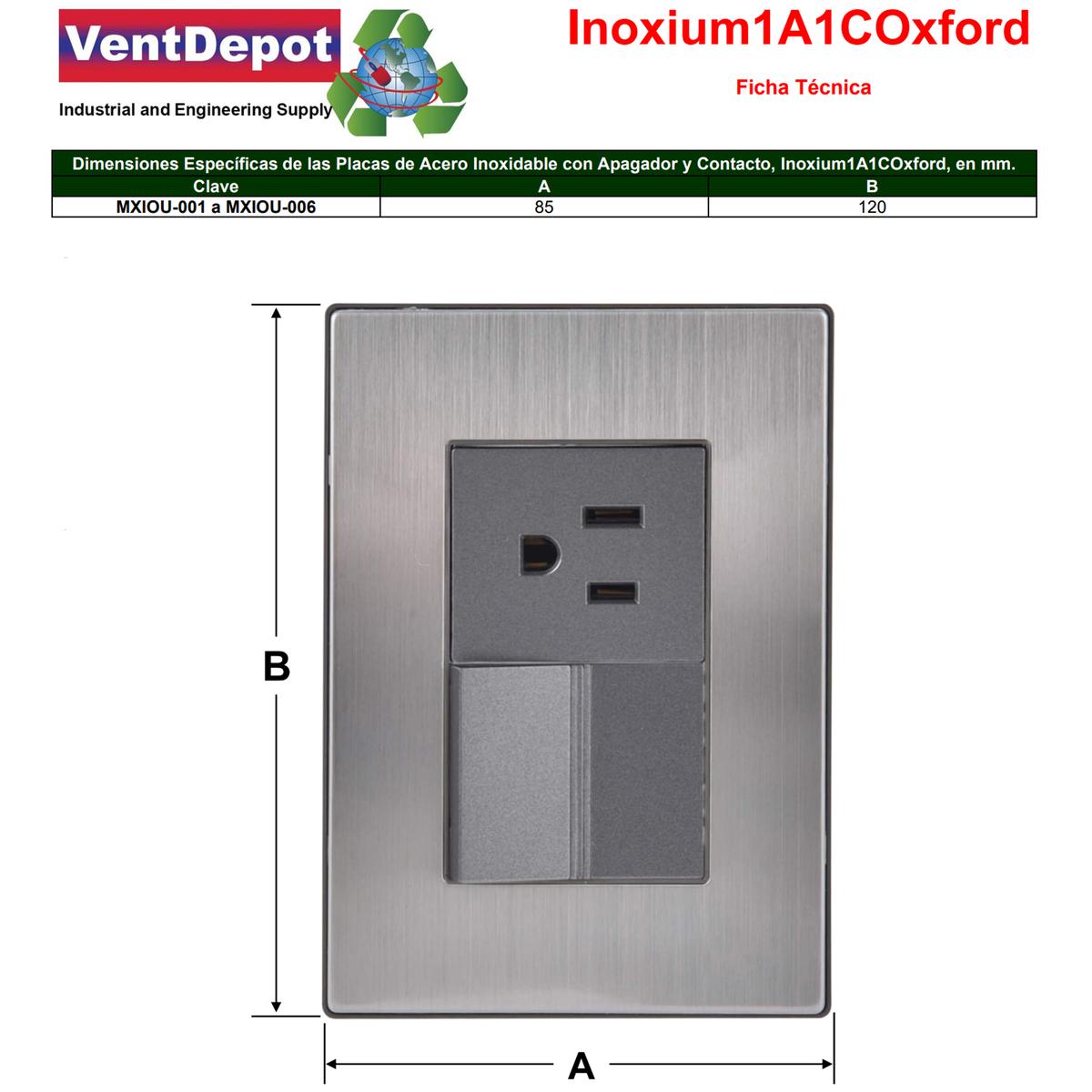 Foto 5 | Apagador Y Contacto Ventdepot Mxiou-002 2 Piezas Plateado