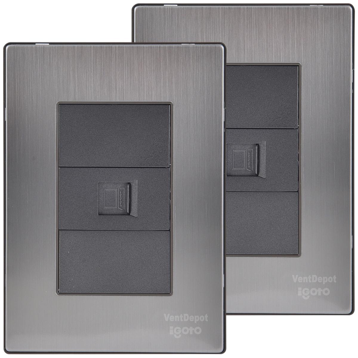 Foto 2 pulgar | Módulo De Datos Para Pared Ventdepot Mxifr-002 2 Piezas Plateado