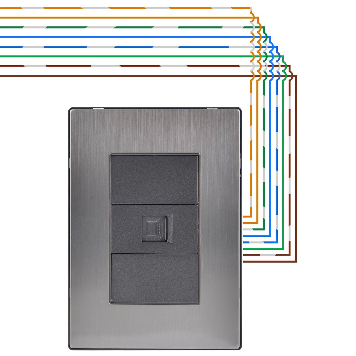 Foto 5 pulgar | Módulo De Datos Para Pared Ventdepot Mxifr-002 2 Piezas Plateado