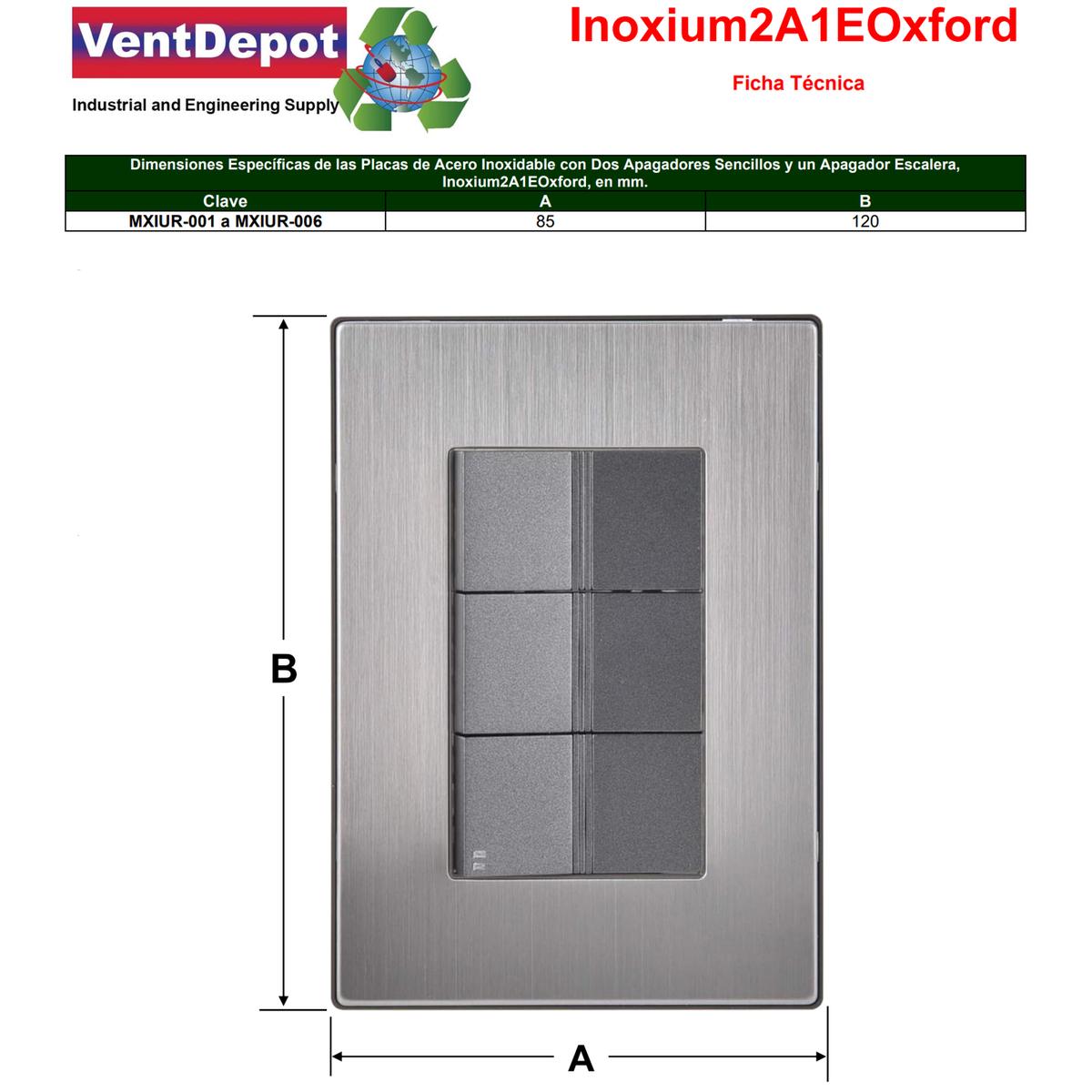 Foto 5 | Apagadores Triple Módulo Ventdepot Mxiur-004 4 Piezas Plateado