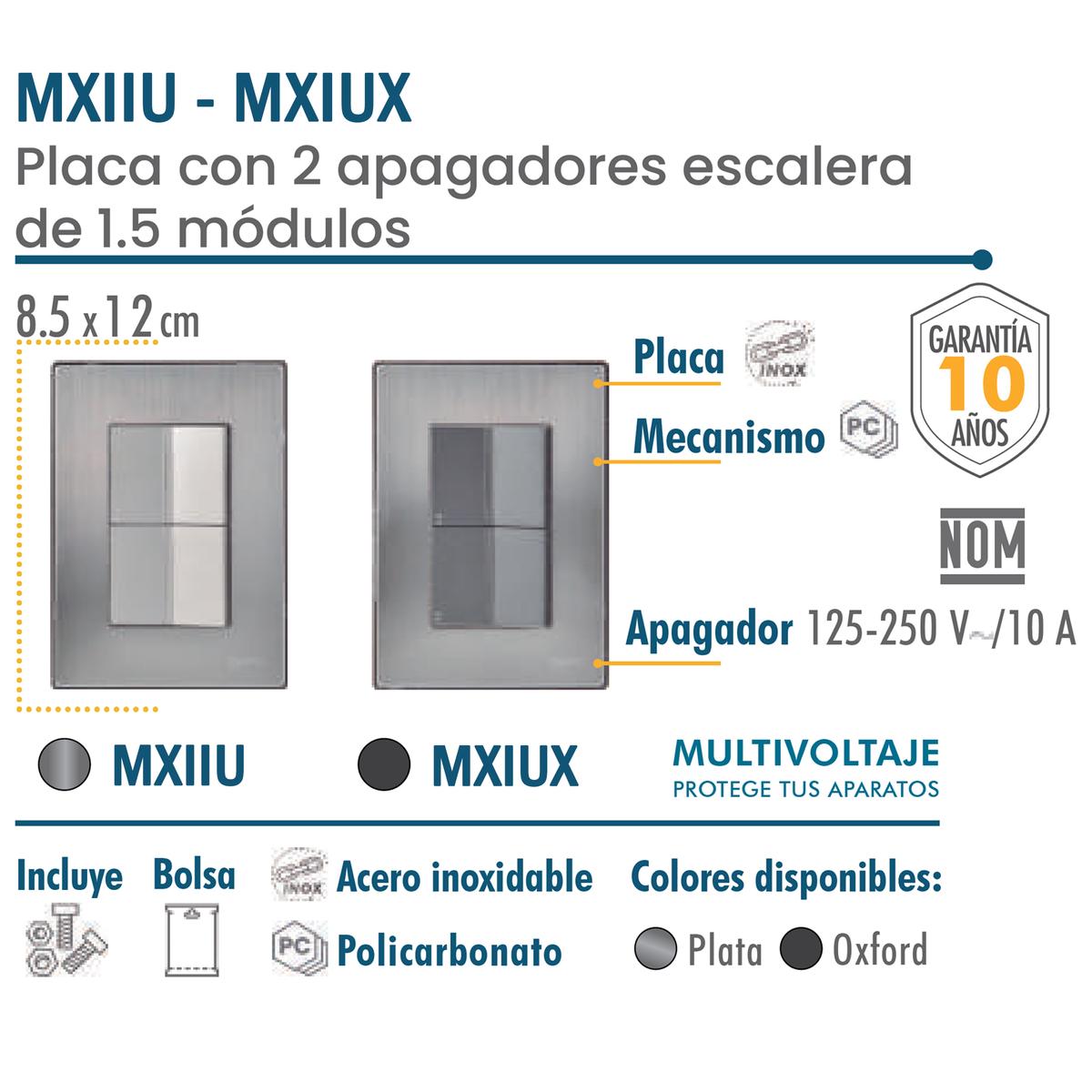 Foto 4 pulgar | Apagadores Modulares Ventdepot Mxiux-003 3 Piezas Plateado