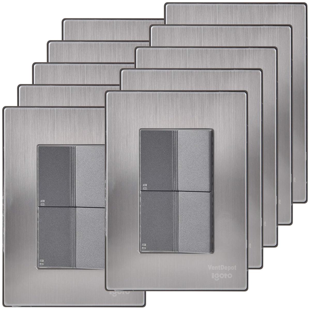 Apagadores Fácil Instalación Ventdepot Mxiux-006 10 Piezas Plateado