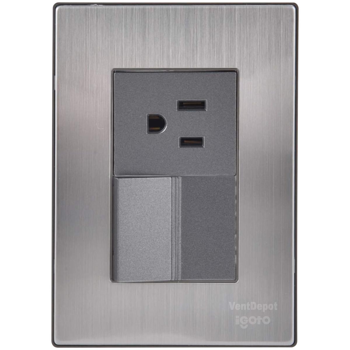 Apagador Para Pared Ventdepot Mxiou-001 1 Pieza Plateado
