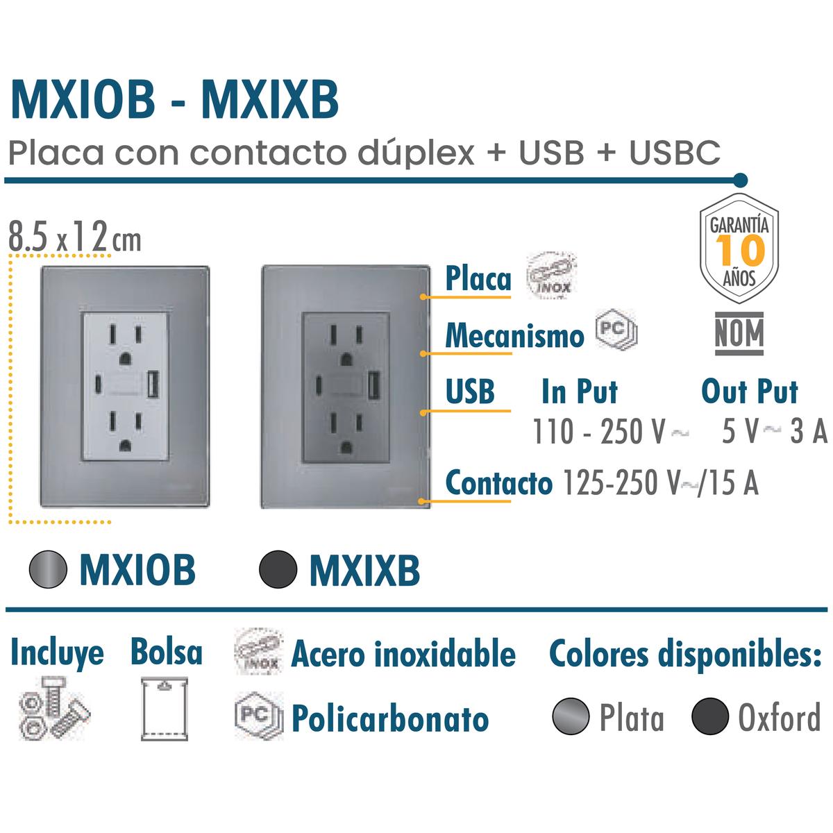 Foto 4 pulgar | Enchufe Doble Ventdepot Mxiob-003 3 Piezas Plateado