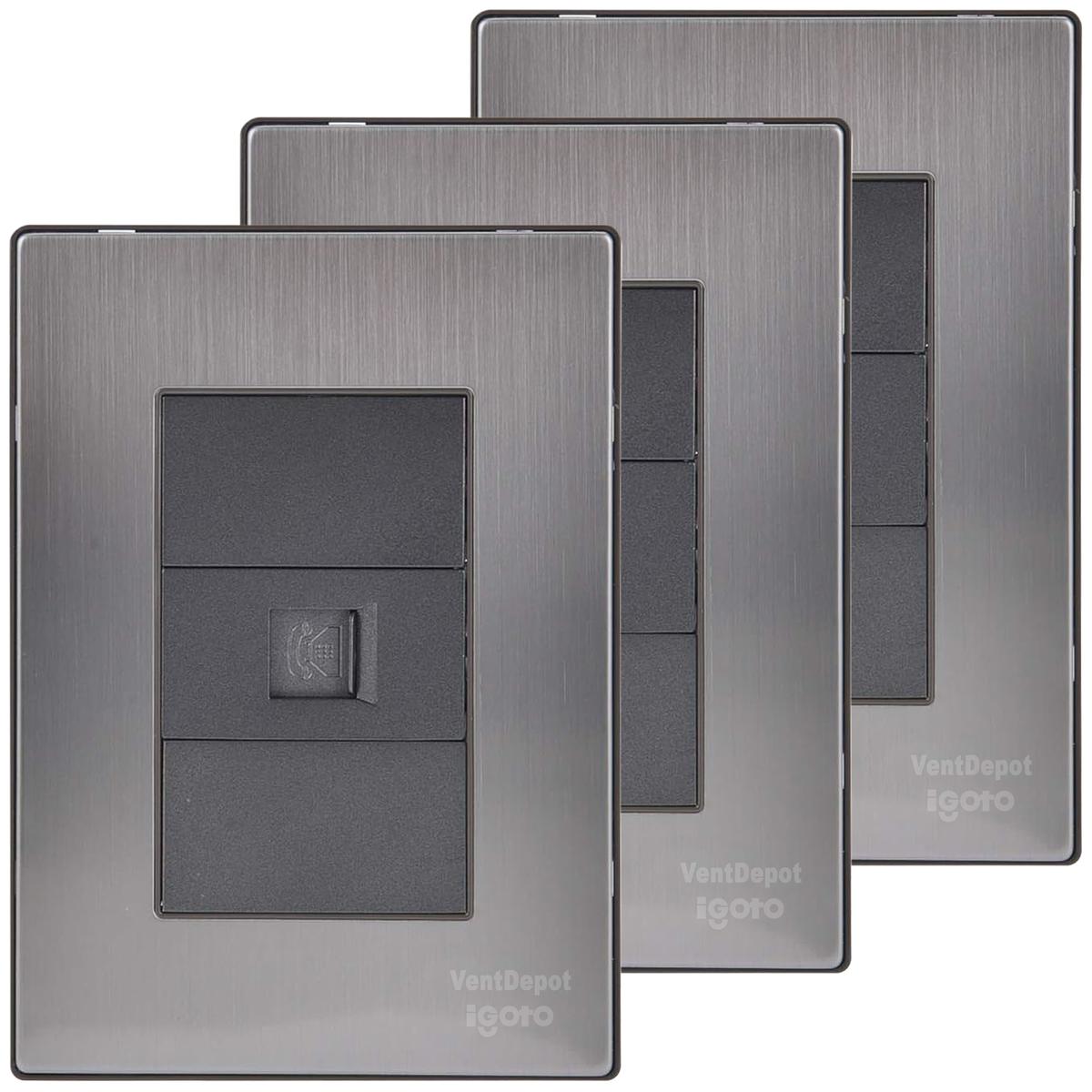 Placa De Pared Ensamblada Ventdepot Mxiut-003 3 Piezas Plateado