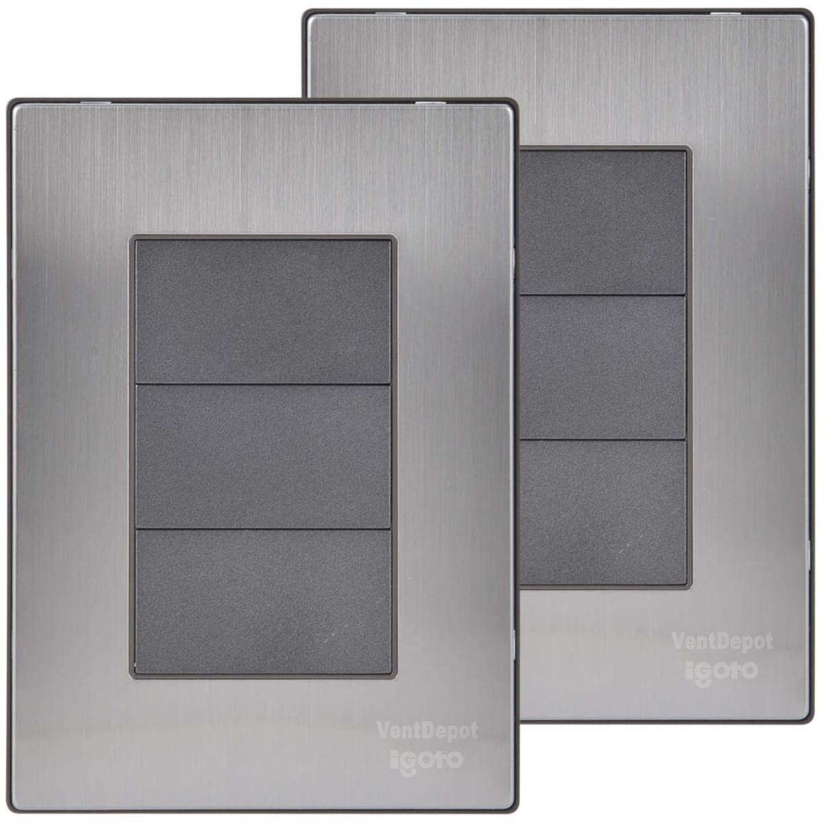 Placa Ciega Elegante Ventdepot Mxiuf-002 2 Piezas Plateado