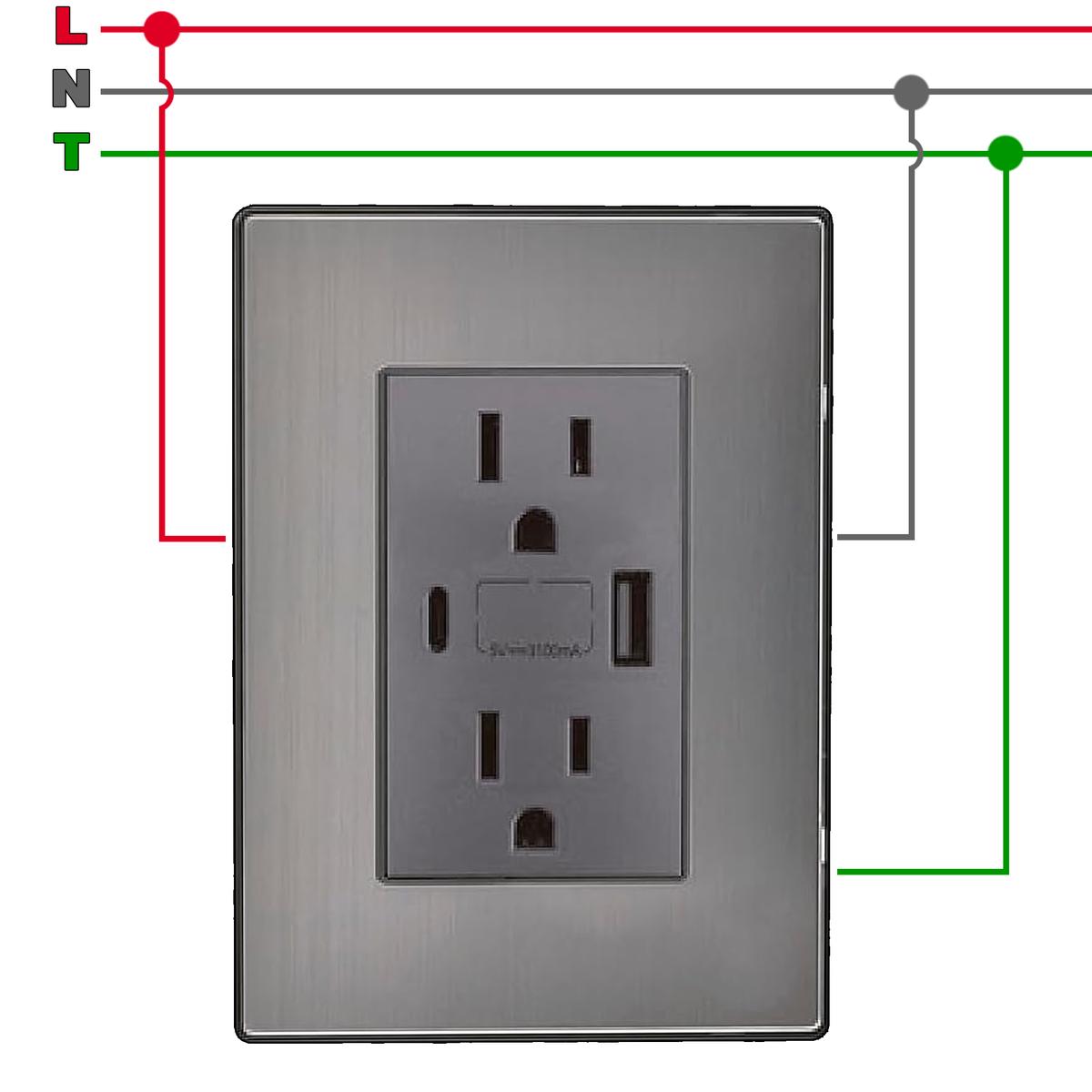 Foto 5 pulgar | Contacto Pared Armado Con Usb Ventdepot Mxixb-006 10 Piezas Plateado