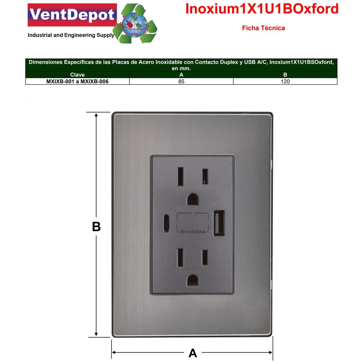 Foto 6 pulgar | Contacto Pared Armado Con Usb Ventdepot Mxixb-006 10 Piezas Plateado