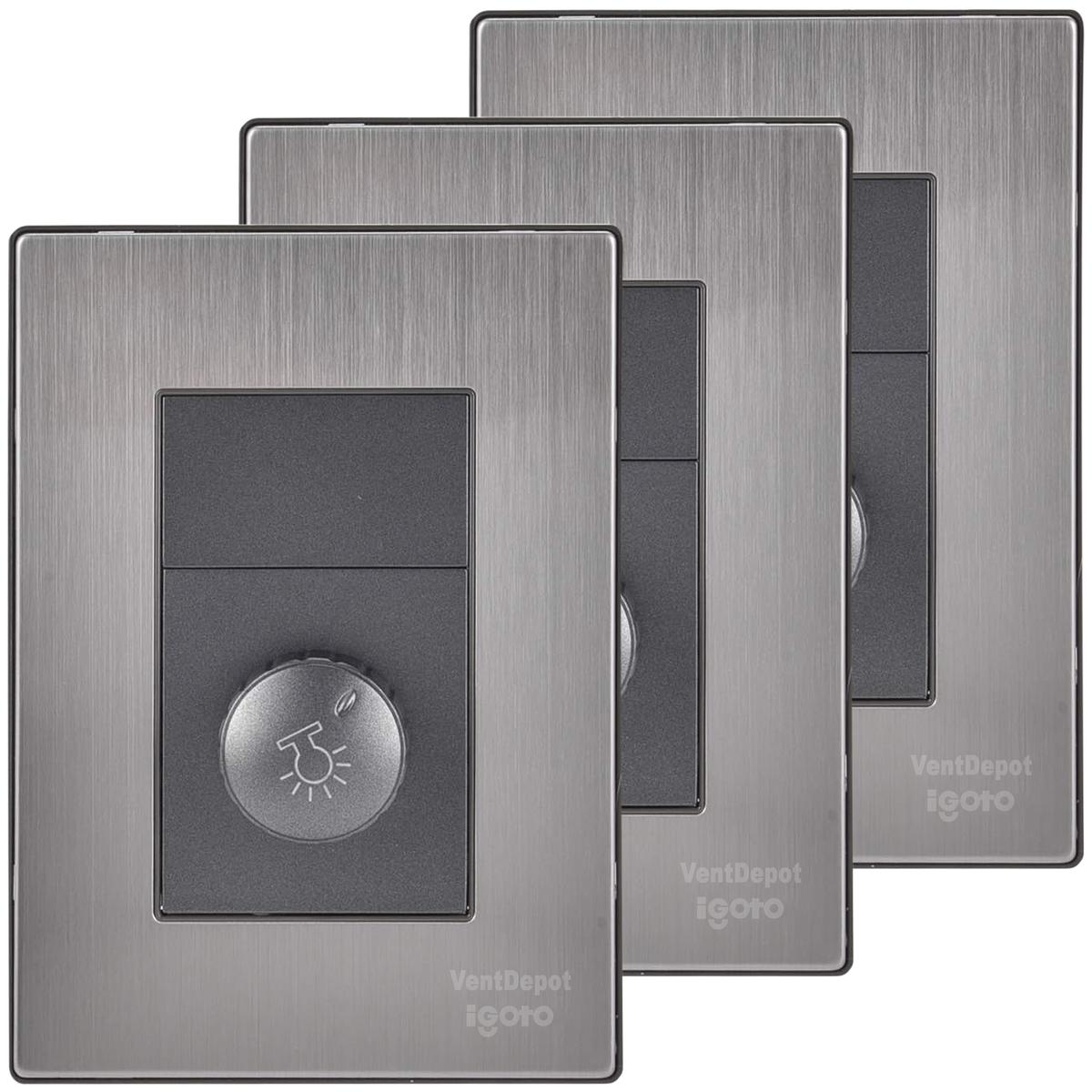 Regulador De Intensidad De Luz Ventdepot Mximd-003 3 Piezas Plateado