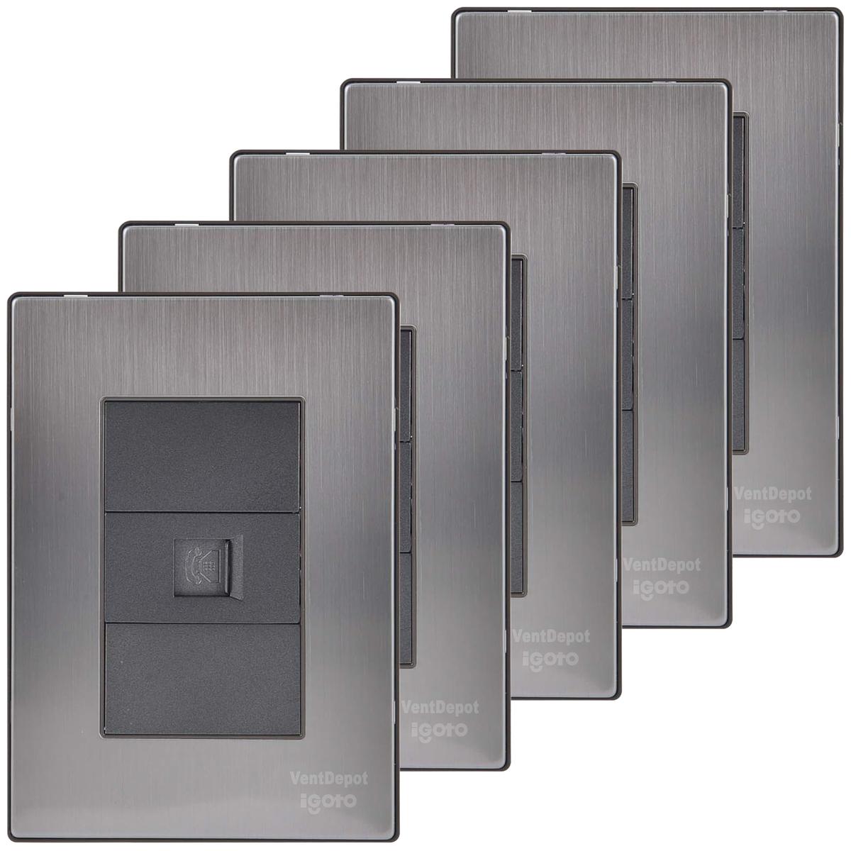 Foto 1 | Placa De Pared Teléfono Ventdepot Mxiut-005 5 Piezas Plateado