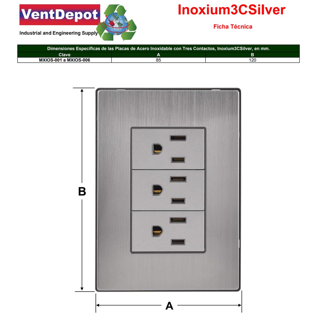 Foto 6 pulgar | Enchufe De Pared Moderno Ventdepot Mxios-006 10 Piezas Plateado