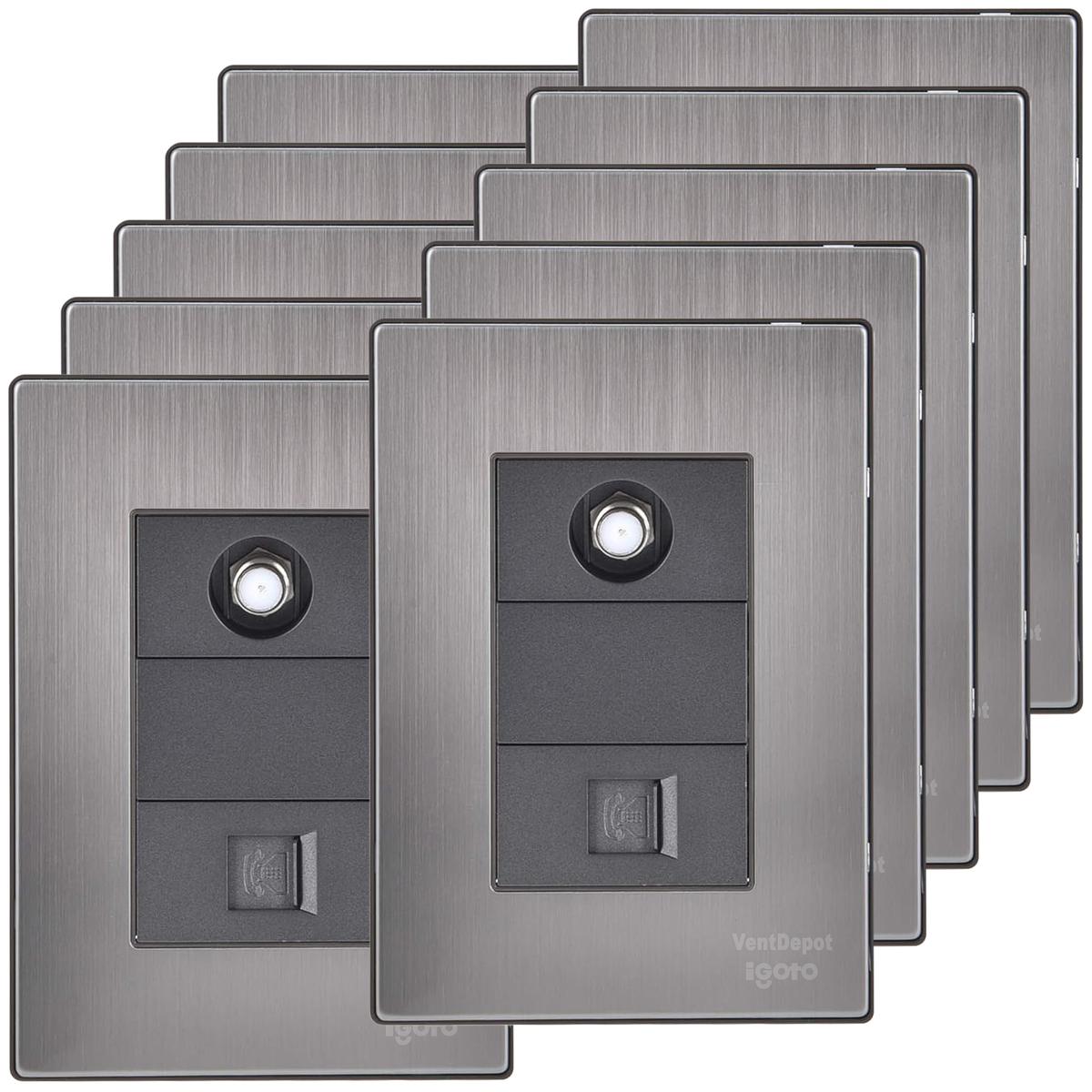 Foto 1 | Placa De Pared Coaxial Armada Ventdepot Mximl-006 10 Piezas Plateado
