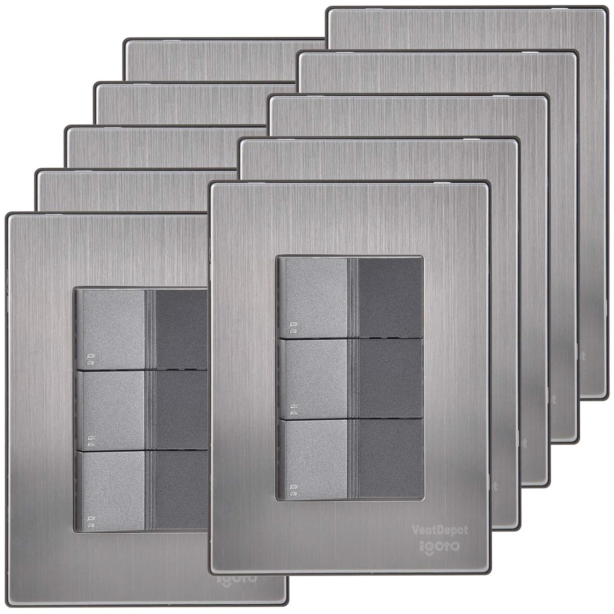 Placas Escalera Ventdepot Mxiud-006 10 Piezas Plateado
