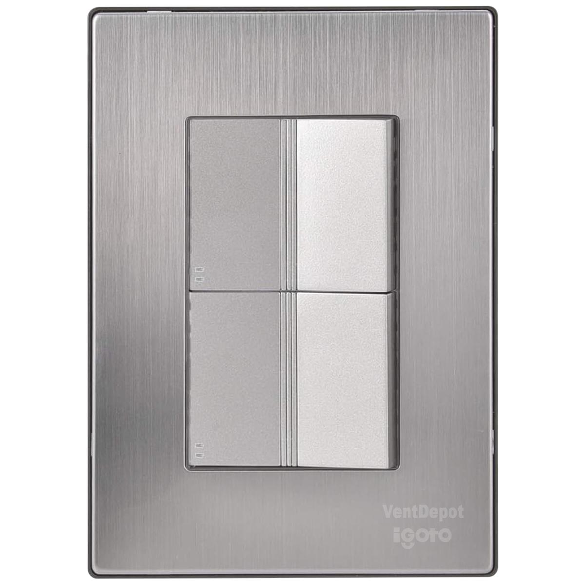 Placa Doble Apagador Escalera Ventdepot Mxiiu-001 1 Pieza Plateado