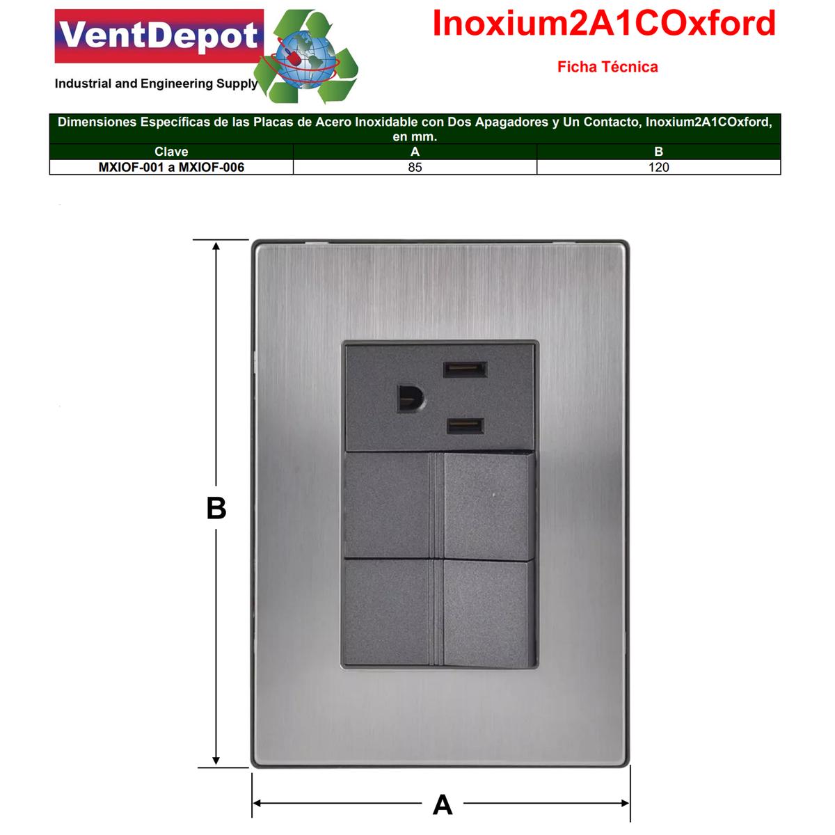 Foto 6 pulgar | Apagador De Pared Ventdepot Mxiof-001 1 Pieza Plateado