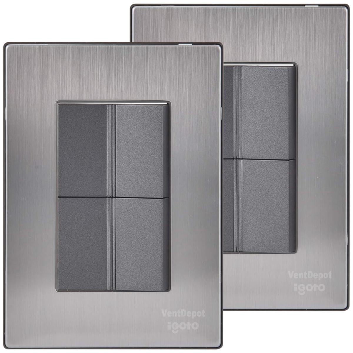 Apagador Con Placa Ventdepot Mxixm-002 2 Piezas Plateado